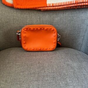Tod's Orange Leather Studded Crossbody Bag